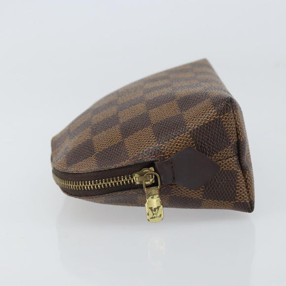 LOUIS VUITTON Damier Ebene Pochette Cosmetic PM Pouch N47516 LV Auth BA9448