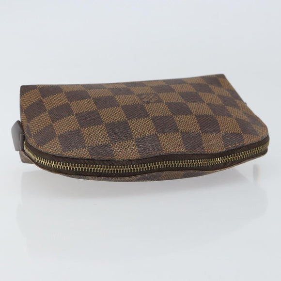 LOUIS VUITTON Damier Ebene Pochette Cosmetic PM Pouch N47516 LV Auth BA9448
