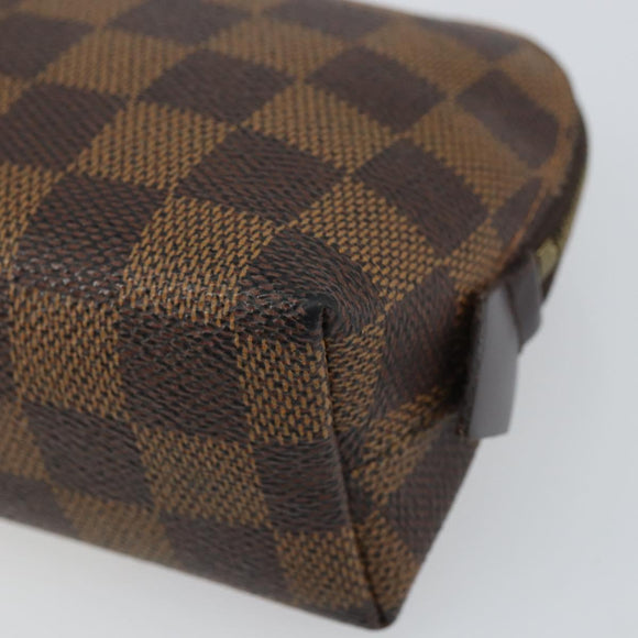 LOUIS VUITTON Damier Ebene Pochette Cosmetic PM Pouch N47516 LV Auth BA9448