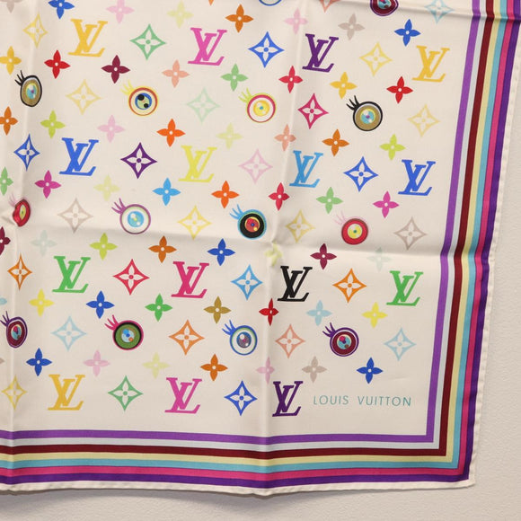 LOUIS VUITTON I love Monogram Silk Scarf Scarf Multicolor LV Auth BA9449M