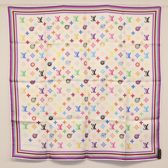 LOUIS VUITTON I love Monogram Silk Scarf Scarf Multicolor LV Auth BA9449M