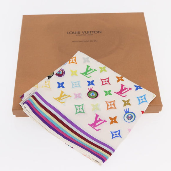 LOUIS VUITTON I love Monogram Silk Scarf Scarf Multicolor LV Auth BA9449M