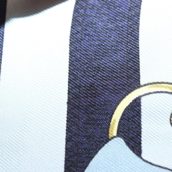 HERMES Carre 90 Scarf ""Eperon d'Or"" Silk Navy Auth BA9450