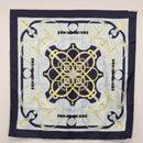 HERMES Carre 90 Scarf ""Eperon d'Or"" Silk Navy Auth BA9450-13