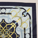 HERMES Carre 90 Scarf ""Eperon d'Or"" Silk Navy Auth BA9450-4