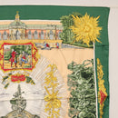 HERMES Carre 90 Scarf ""SANSSOUCY"" Silk Green Auth BA9452-4