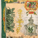 HERMES Carre 90 Scarf ""SANSSOUCY"" Silk Green Auth BA9452-5