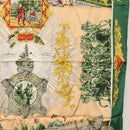 HERMES Carre 90 Scarf ""SANSSOUCY"" Silk Green Auth BA9452-7