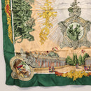 HERMES Carre 90 Scarf ""SANSSOUCY"" Silk Green Auth BA9452-8