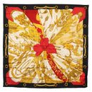 HERMES Carre 90 Scarf ""SOLEIL DE SOIE"" Silk Black Auth BA9453-1