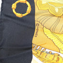HERMES Carre 90 Scarf ""SOLEIL DE SOIE"" Silk Black Auth BA9453-11