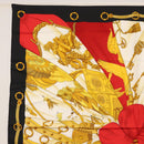 HERMES Carre 90 Scarf ""SOLEIL DE SOIE"" Silk Black Auth BA9453-2