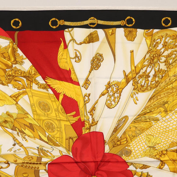 HERMES Carre 90 Scarf ""SOLEIL DE SOIE"" Silk Black Auth BA9453