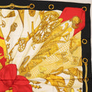HERMES Carre 90 Scarf ""SOLEIL DE SOIE"" Silk Black Auth BA9453-4