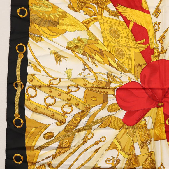 HERMES Carre 90 Scarf ""SOLEIL DE SOIE"" Silk Black Auth BA9453