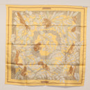 HERMES Carre 90 Scarf ""Casse Noisette"" Silk Beige Auth BA9454-13