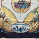 HERMES Carre 90 Scarf ""CAVALIERS PEULS"" Silk Blue Auth BA9455V-9