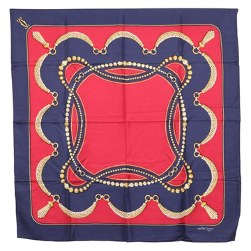 CARTIER Must Line Scarf Silk Navy Auth BA9456