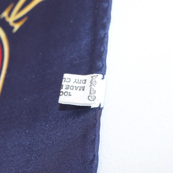 CARTIER Must Line Scarf Silk Navy Auth BA9456