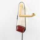 VALENTINO Rock Studs Shoulder Bag Enamel Red Gold Auth BA9458-22