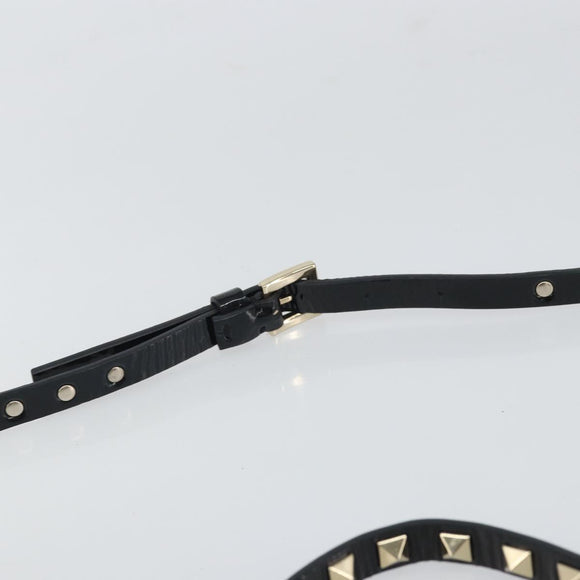 VALENTINO Rock Studs Shoulder Bag Enamel Red Gold Auth BA9458