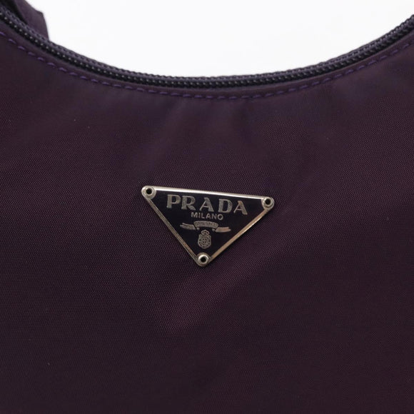 PRADA Accessory Pouch Nylon Purple Silver Auth BA9459SAV