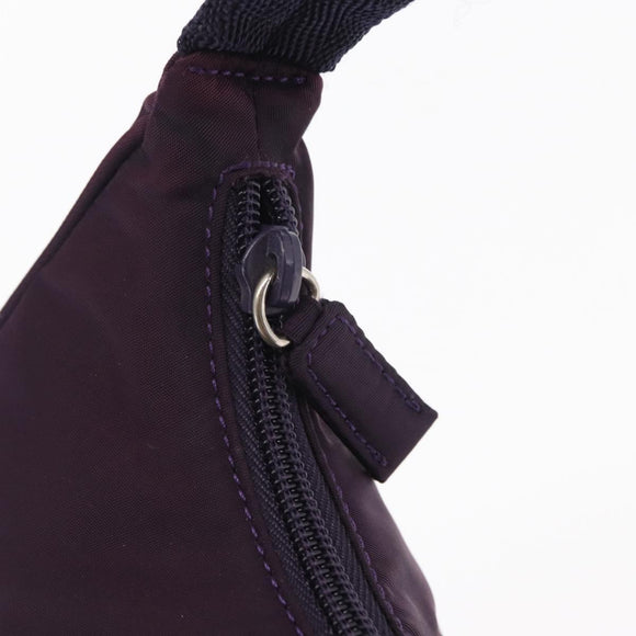 PRADA Accessory Pouch Nylon Purple Silver Auth BA9459SAV