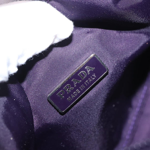 PRADA Accessory Pouch Nylon Purple Silver Auth BA9459SAV