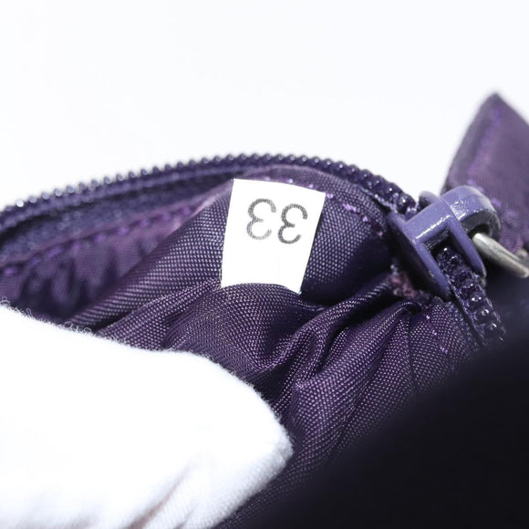 PRADA Accessory Pouch Nylon Purple Silver Auth BA9459SAV