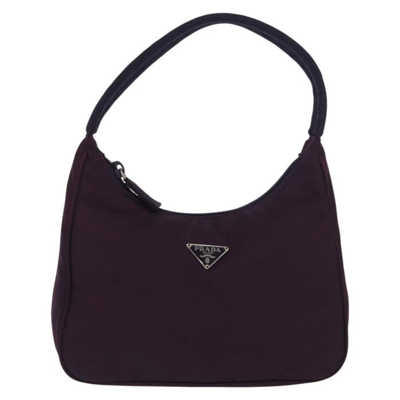 PRADA Accessory Pouch Nylon Purple Silver Auth BA9459SAV