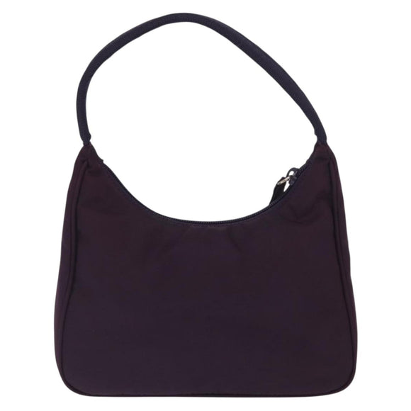 PRADA Accessoire Tas Nylon Paars Zilver Auth BA9459SAV
