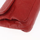 CHANEL Matelasse 25 Single Flap Chain Bag Caviar Skin Red CC Auth BA9462SAV-15