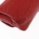 CHANEL Matelasse 25 Single Flap Chain Bag Caviar Skin Red CC Auth BA9462SAV-17