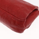 CHANEL Matelasse 25 Single Flap Chain Bag Caviar Skin Red CC Auth BA9462SAV-18