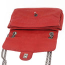CHANEL Matelasse 25 Single Flap Chain Bag Caviar Skin Red CC Auth BA9462SAV-20