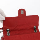 CHANEL Matelasse 25 Single Flap Chain Bag Caviar Skin Red CC Auth BA9462SAV-21