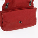 CHANEL Matelasse 25 Single Flap Chain Bag Caviar Skin Red CC Auth BA9462SAV-22