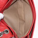 CHANEL Matelasse 25 Single Flap Chain Bag Caviar Skin Red CC Auth BA9462SAV-10