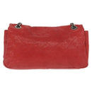 CHANEL Matelasse 25 Single Flap Chain Bag Caviar Skin Red CC Auth BA9462SAV-2