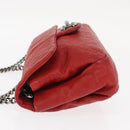 CHANEL Matelasse 25 Single Flap Chain Bag Caviar Skin Red CC Auth BA9462SAV-4