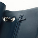 CHANEL Matelasse 25 Double Flap Chain Bag Lamb Skin Navy Silver CC Auth BA9464SM-22