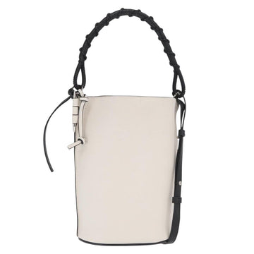 LOEWE Anagram Gate Baguette Bag Shoulder Bag Leather White Auth BA9468SAV