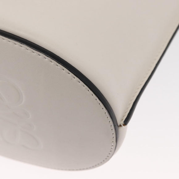 LOEWE Anagram Gate Baguette Bag Shoulder Bag Leather White Auth BA9468SAV