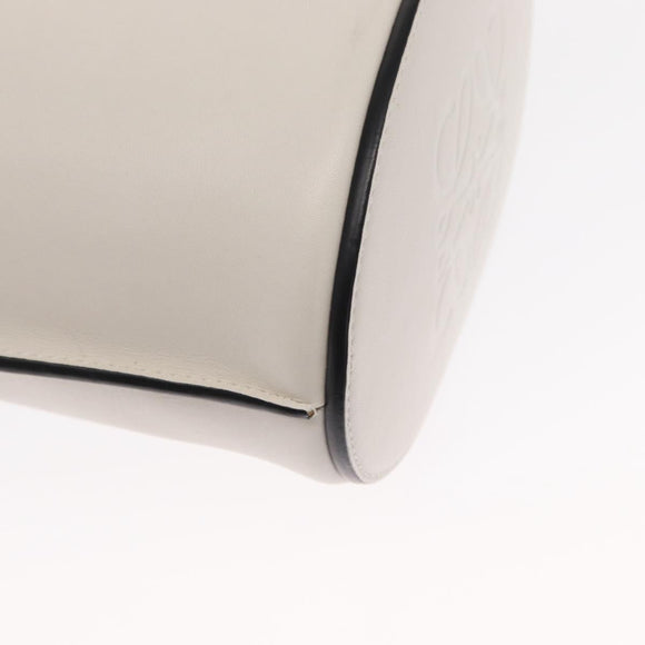 LOEWE Anagram Gate Baguette Bag Shoulder Bag Leather White Auth BA9468SAV