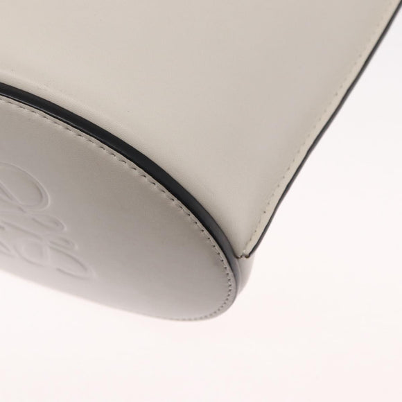 LOEWE Anagram Gate Baguette Bag Shoulder Bag Leather White Auth BA9468SAV