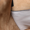 LOEWE Anagram Gate Baguette Bag Shoulder Bag Leather White Auth BA9468SAV-21