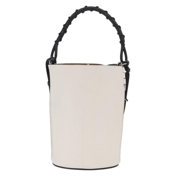 LOEWE Anagram Gate Baguette Bag Shoulder Bag Leather White Auth BA9468SAV