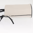 LOEWE Anagram Gate Baguette Bag Shoulder Bag Leather White Auth BA9468SAV-4