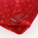 LOUIS VUITTON Monogram Satin Little Boulogne Hand Bag Red M92351 Auth BA9469SM-9