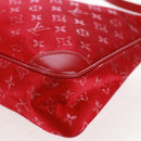 LOUIS VUITTON Monogram Satin Little Boulogne Hand Bag Red M92351 Auth BA9469SM-15